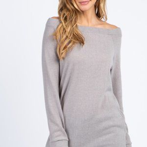 Pinkblush Taupe Off-Shoulder Sweater
